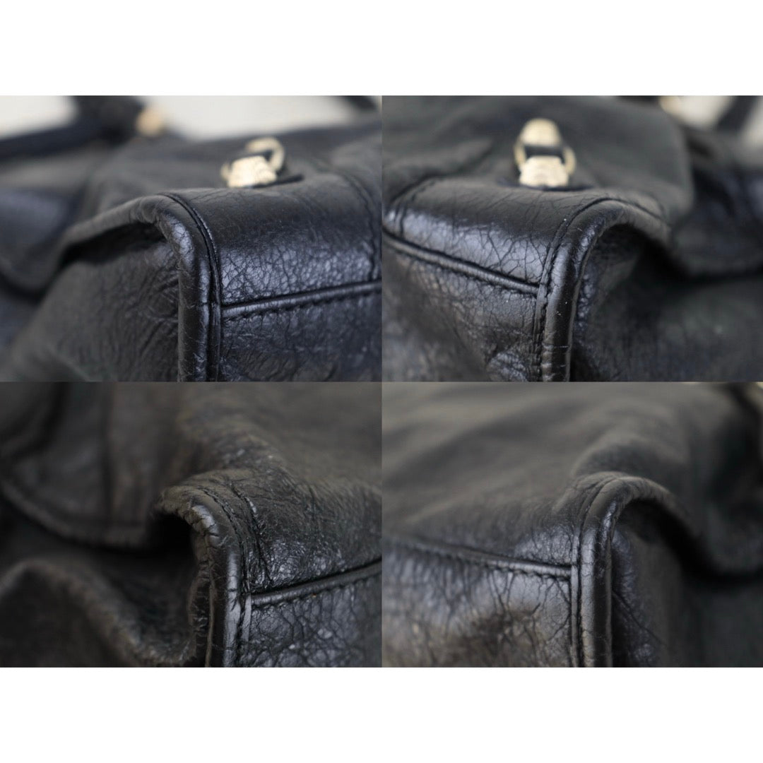 Official price: ¥440,000 JPY Include Entrupy Certificate of Authenticity｜Very Good ( Rank A)｜Balenciaga Chevre Leather Gaint Classic City Medium Black HandBag Shoulder Bag ｜Z26100207