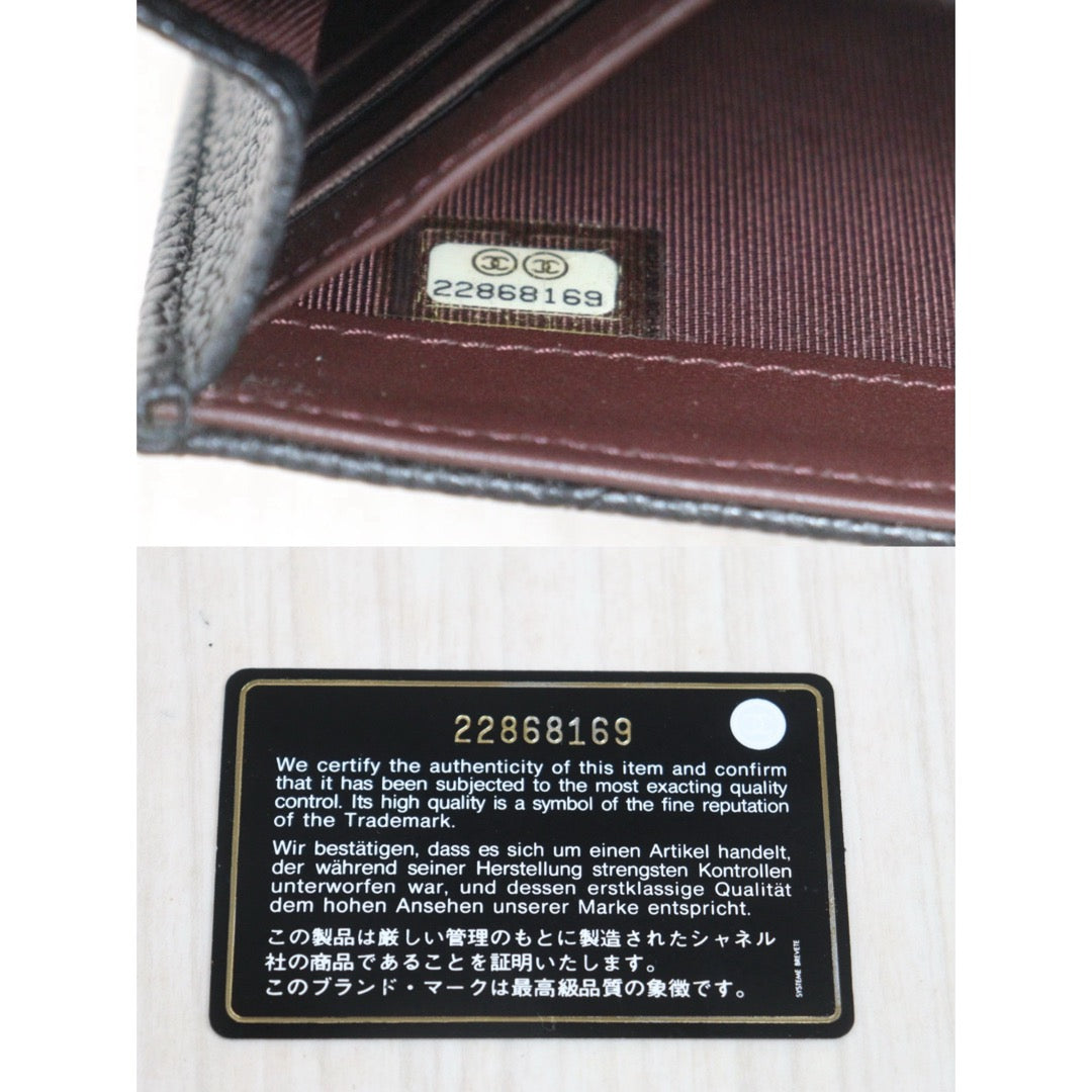 Include Entrupy Certificate of Authenticity｜Very Good ( Rank A)｜CHANEL Caviar Skin Black Long Wallet Made In 2016-2017Year｜26100701
