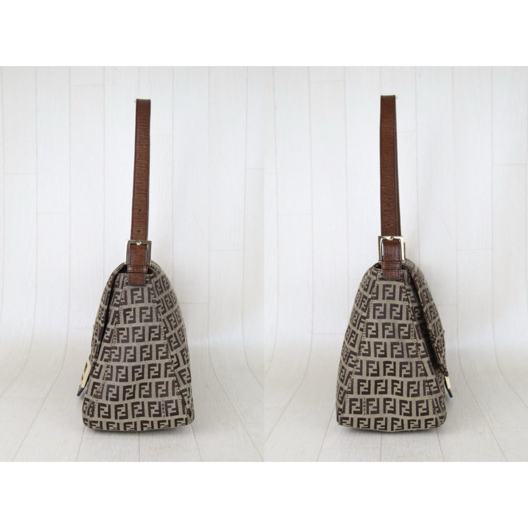 Include Entrupy Certificate of Authenticity｜Good ( Rank AB)｜ FENDI Zucca Mamma Baguette Shoulder Bag ｜S26071701