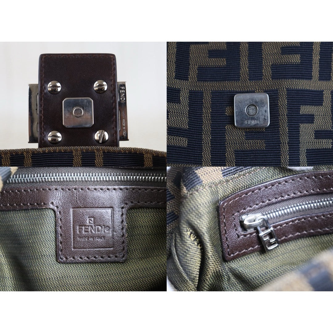 Include Entrupy Certificate of Authenticity｜Very Good ( Rank A)｜ FENDI Zucca Mamma Baguette  Shoulder Bag  ｜S26030820