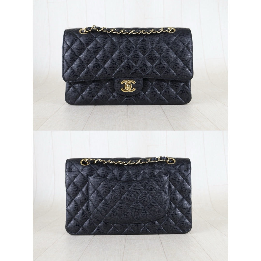 Include Entrupy Certificate of Authenticity｜Very Good ( Rank A)｜ CHANEL Matrasse Chain Caviar Skin Medium Black  Made In 2010-2011 Year｜S26061505