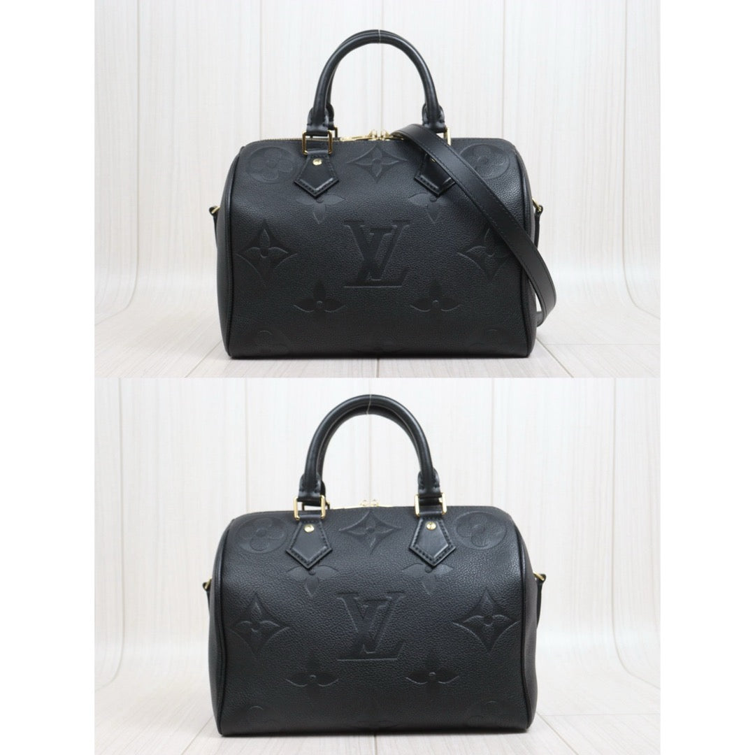 Include Entrupy Certificate of Authenticity｜Very Good ( Rank A)｜Full Set Louis Vuitton  Current Model Monogram Empreinte Speedy 25 Handbag Shoulder Bag IC Chips Model Black｜S26060606
