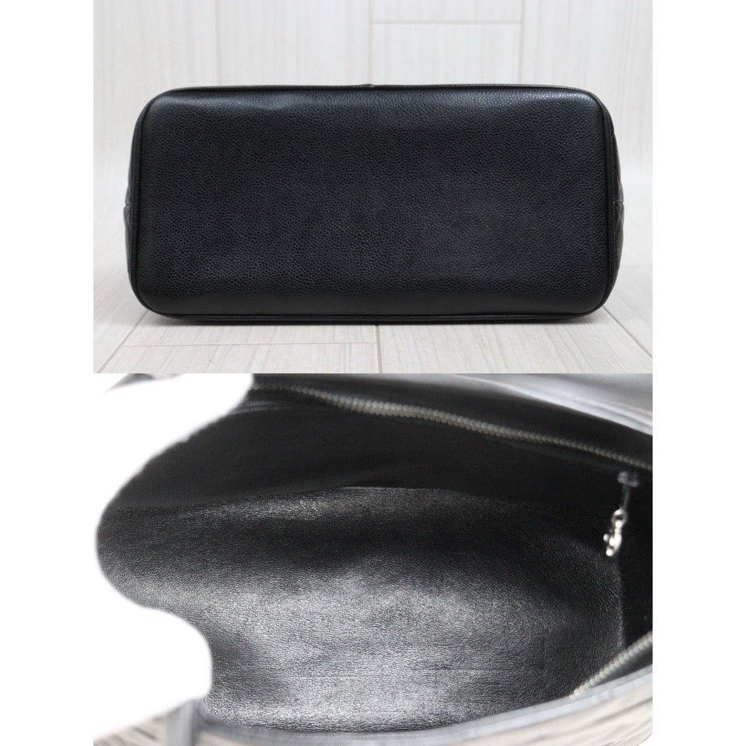 Include Entrupy Certificate of Authenticity｜Good ( Rank AB)｜ CHANEL Caviar Skin Calf Leather Tote Bag Black Made In 1997～1999Year｜26022402