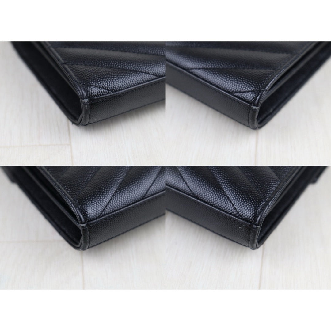 Very Good ( Rank A)｜  Full Set Saint Laurent YSL Caviar Skin Shoulder Bag Black MM｜S25110302