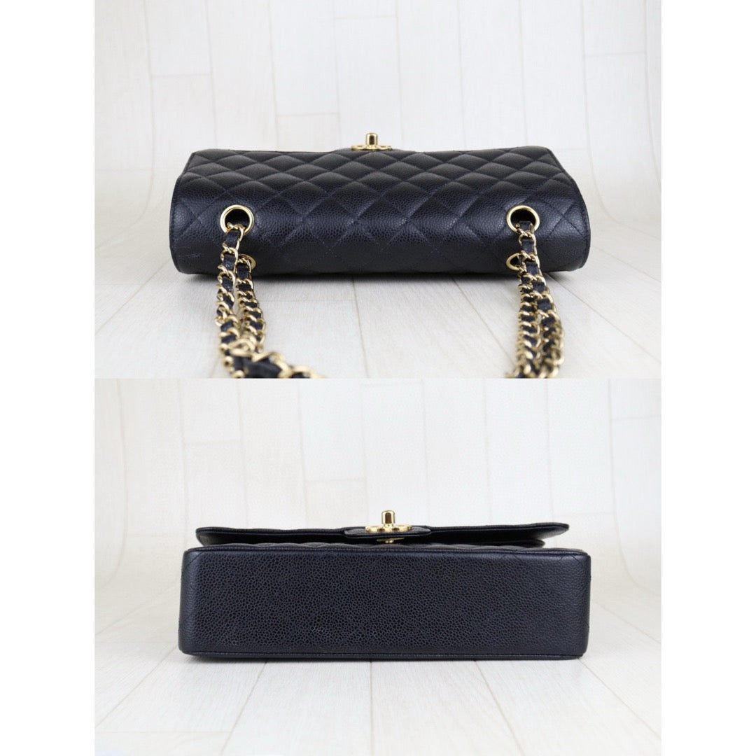 Very Good ( Rank A)｜ CHANEL Caviar Skin Matrasse Double Flap 25 Shoulder Bag Black Made In 2010-2011 Year｜S25032101