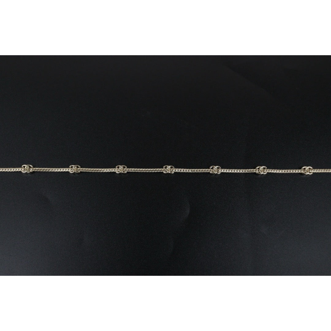 Very Good ( Rank A) ｜  CHANEL Coco Mark 24B Snake Bone Chain  Choker Necklace ｜V25110608