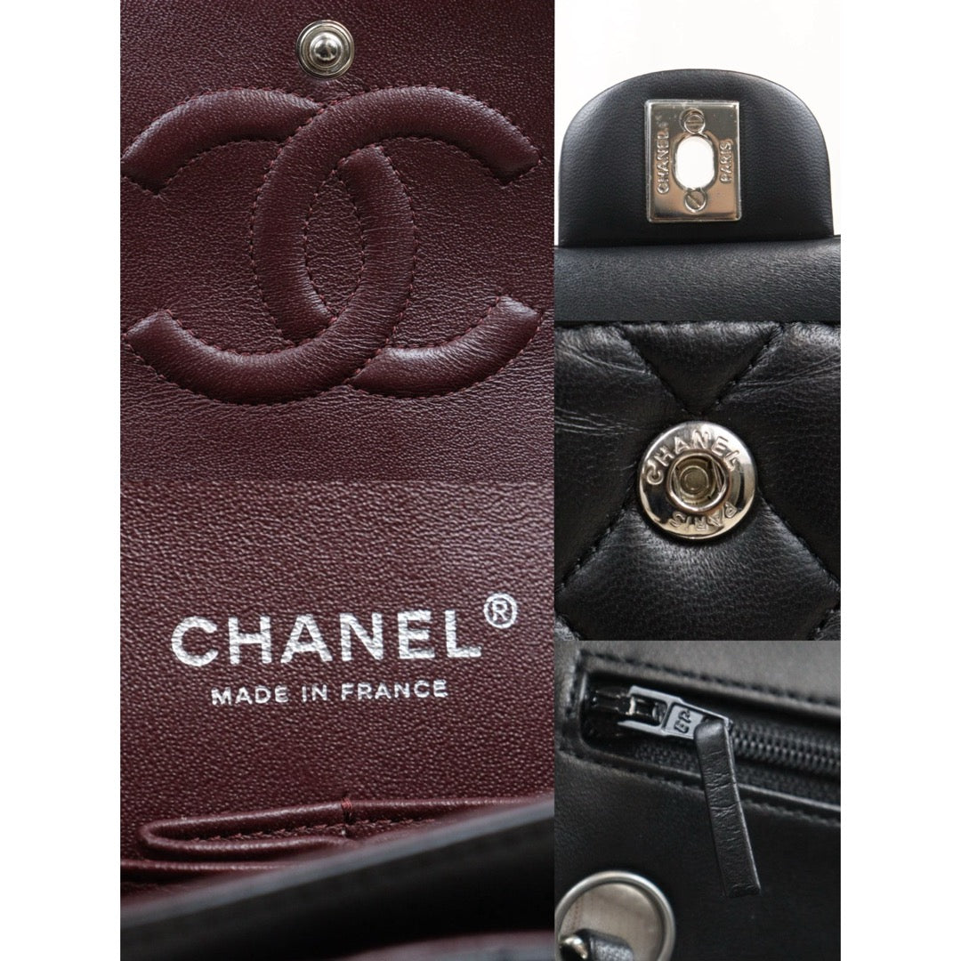 Very Good ( Rank A)｜ CHANEL Lamb Skin Matrasse Double Flap 25 Shoulder Bag  Black Made In 2017Year｜S25101808