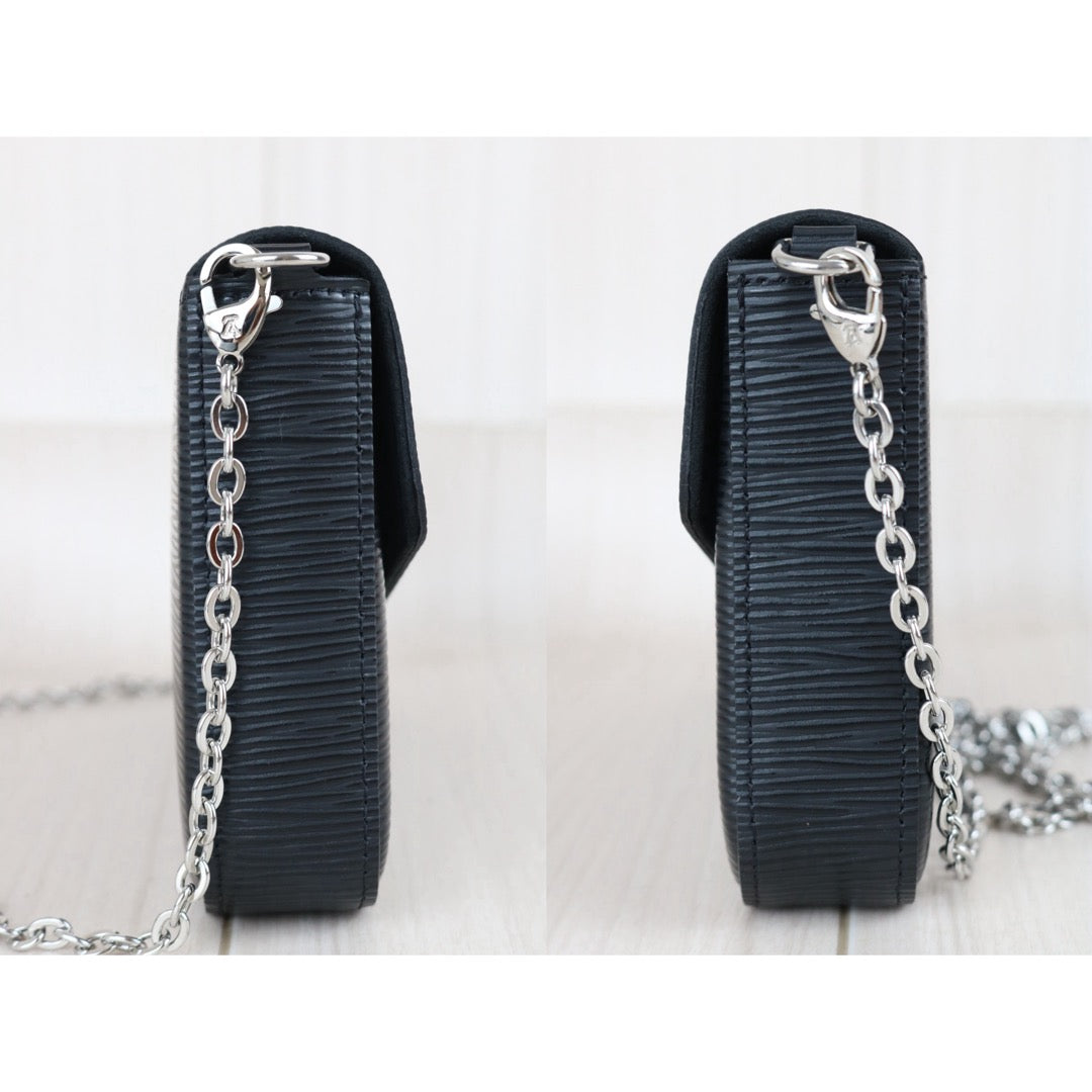 Include Entrupy Certificate of Authenticity｜Very Good ( Rank A)｜Louis Vuitton Epi Pochette Felicie Chain ShoulderBag  Black  IC Chips Model｜X26081806
