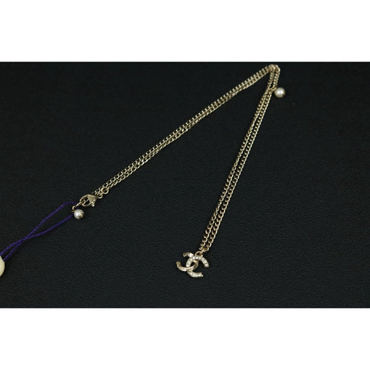 Include Authentic Detective Certificate of Authenticity｜Very Good ( Rank A) ｜ CHANEL C21K Coco Mark  Rhinestone  Necklace｜S26062301