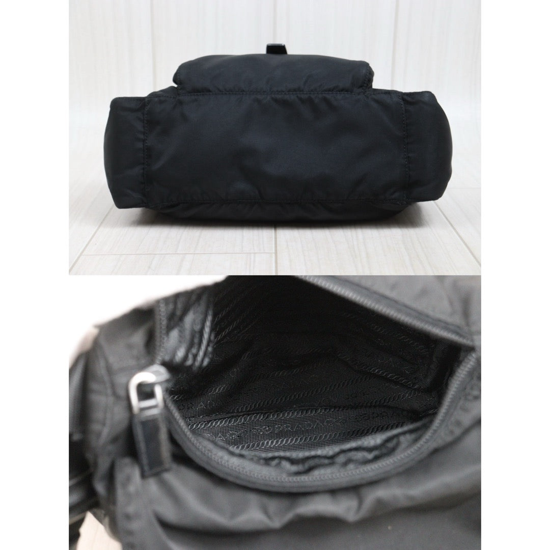 Good ( Rank AB) ｜Prada  Nylon Shoulder Bag  Black PM Silver Hardware｜26021604