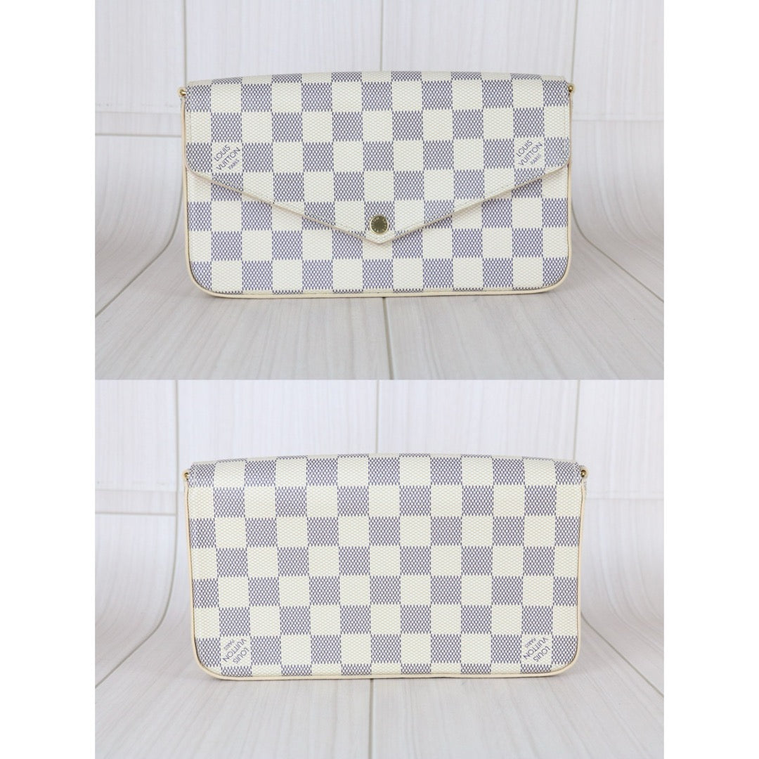Very Good ( Rank A)｜LV Damier Azur Pochette Felicie Shoulder Bag IC Chips Model ｜S25070203