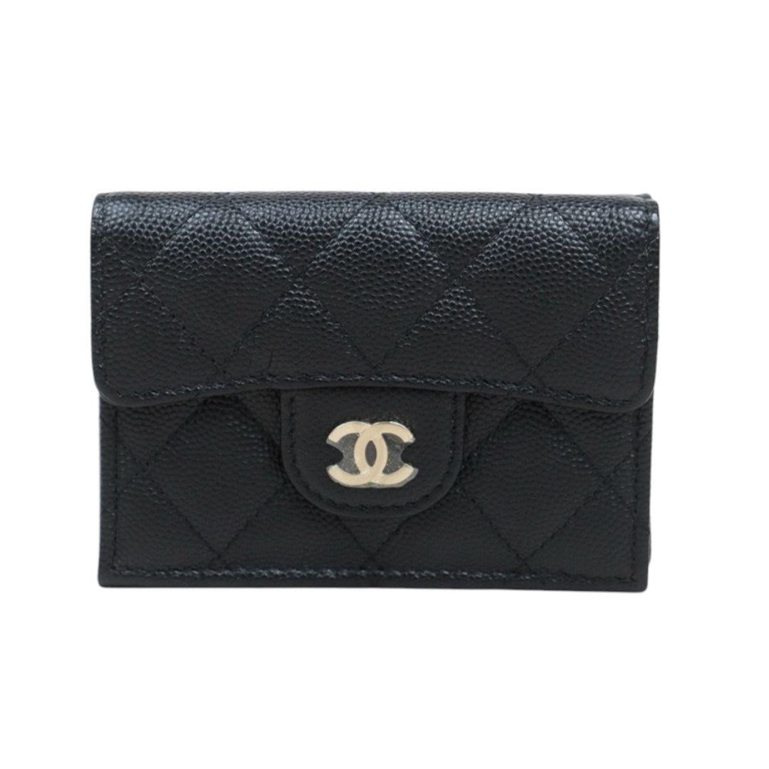 Very Good ( Rank A)｜Chanel Caviar Skin Black Wallet Made In 2019-2020Year ｜25042413