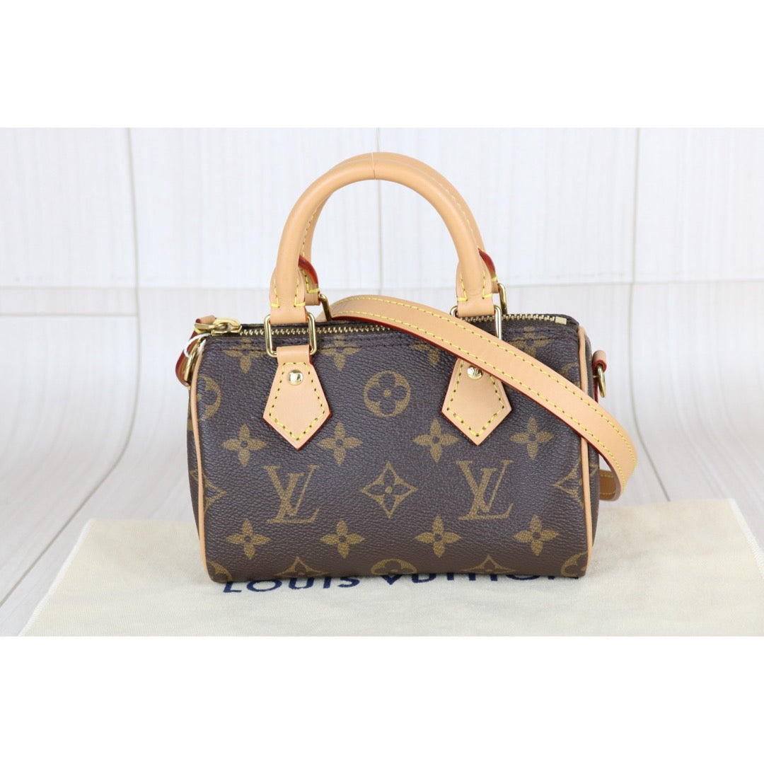 Very Good ( Rank A)｜LV Monogram Nano Speedy Handbag Shoulder Bag Current Model｜W25110606