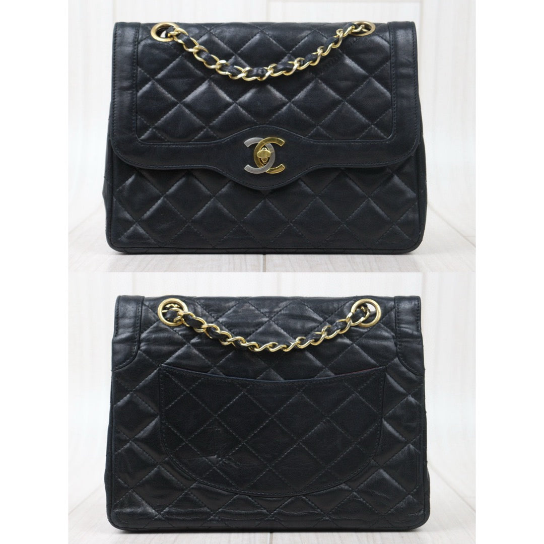 Good ( Rank AB) ｜ CHANEL Paris Limited Series Matrasse Classic Double Flap 22 Shoulder Bag Black Made In 1986-1988 Year｜P24110110