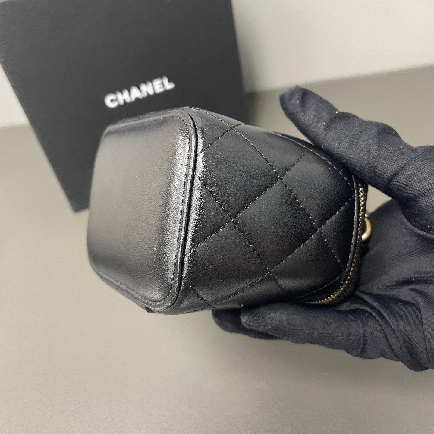 First installment 1/3｜ Include Entrupy Certificate of Authenticity｜Good ( Rank AB)｜CHANEL Lamb Skin Mini Black Chain