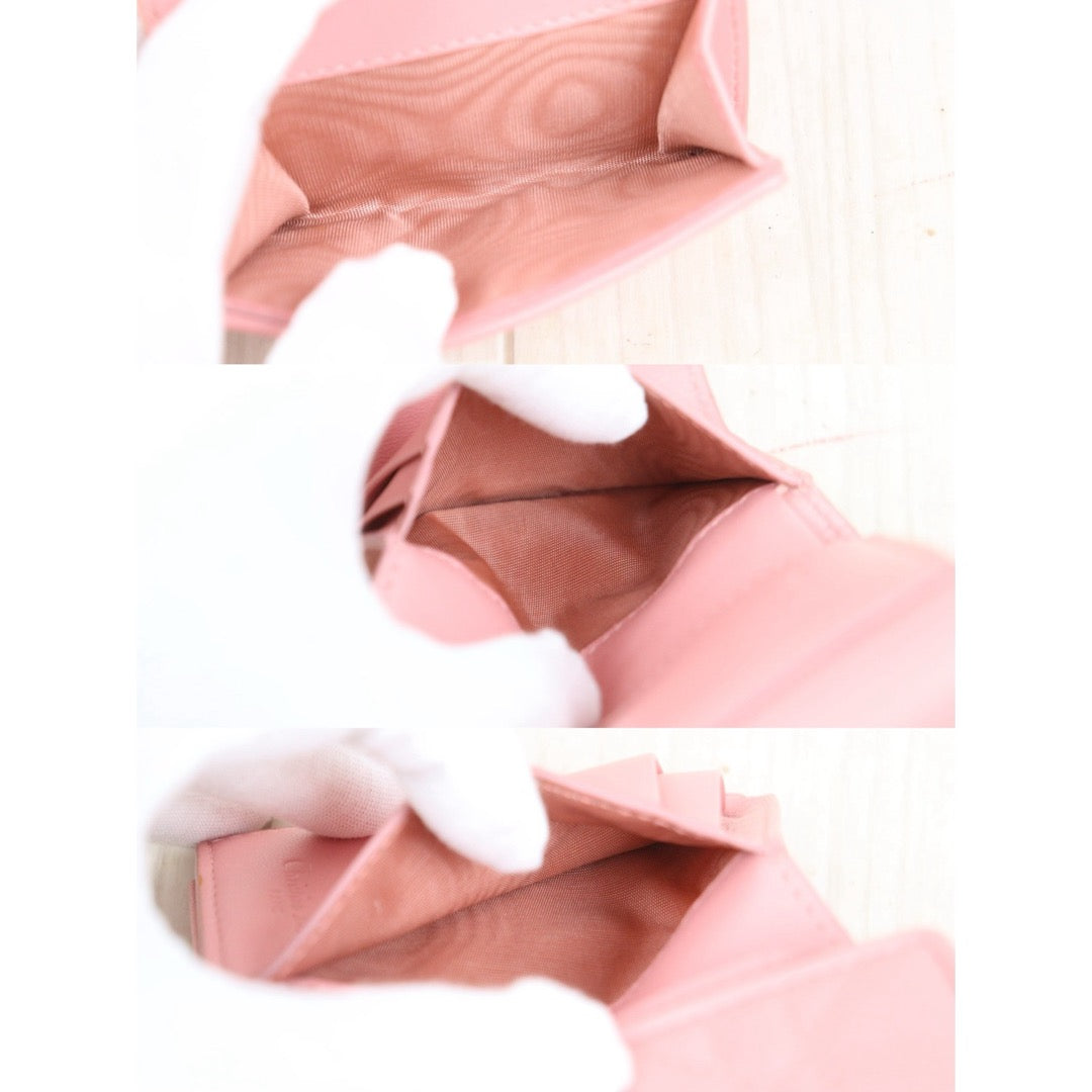 Very Good ( Rank A)｜ Dior Lamb Skin Pink Wallet｜25100704