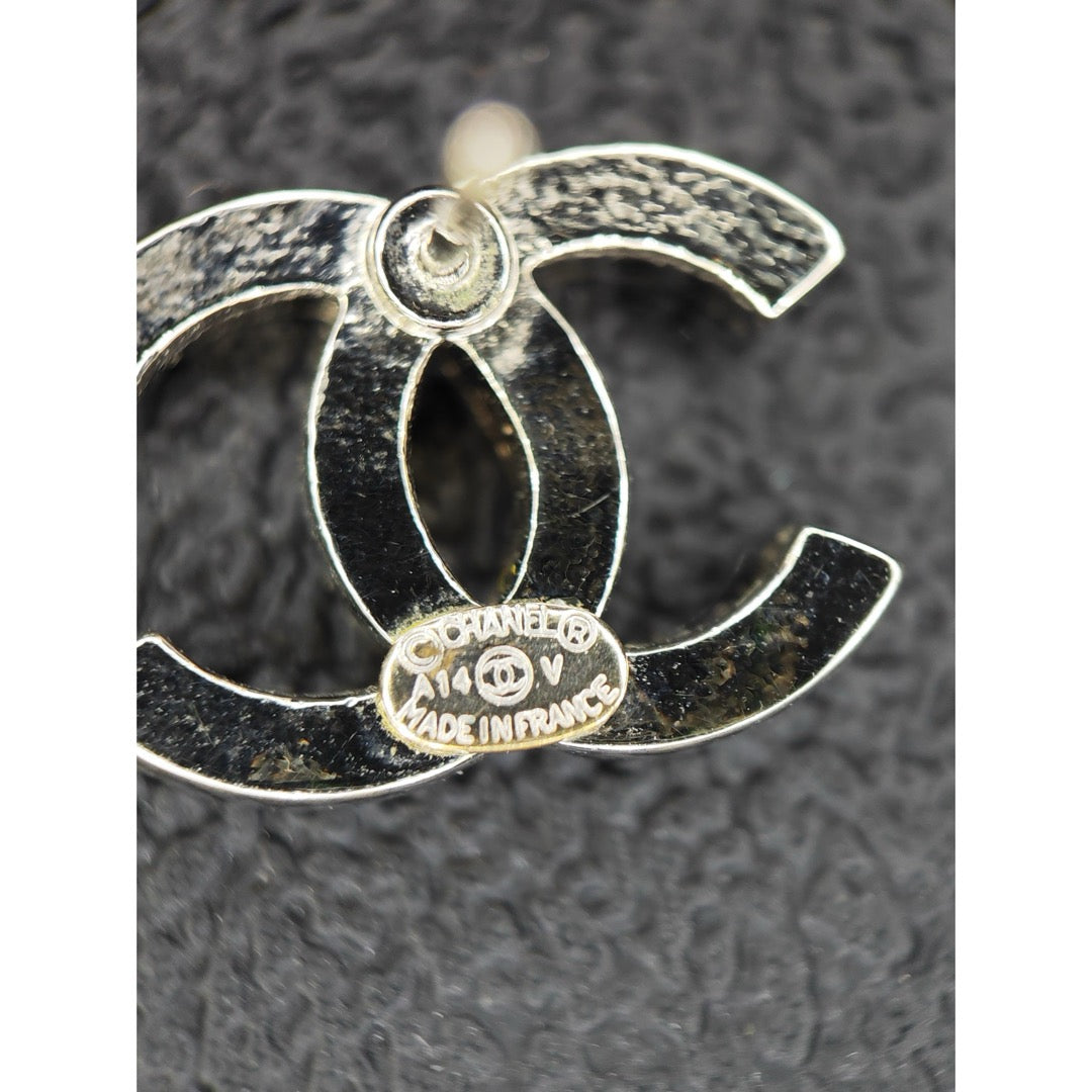 Include Authentic Detective Certificate of Authenticity｜Very Good ( Rank A) ｜CHANEL A14V COCO Mark  Rhinestone Earrings Made In 2014Year｜S26061003
