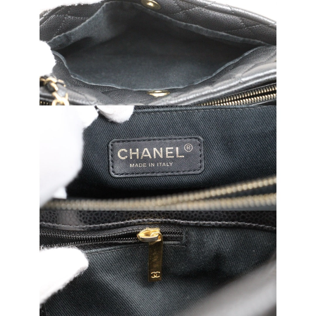 Include Entrupy Certificate of Authenticity｜Good ( Rank AB)｜ CHANEL Caviar Skin  Matrasse Chain Tote Bag Black Made In 2013～2014Year｜26041408