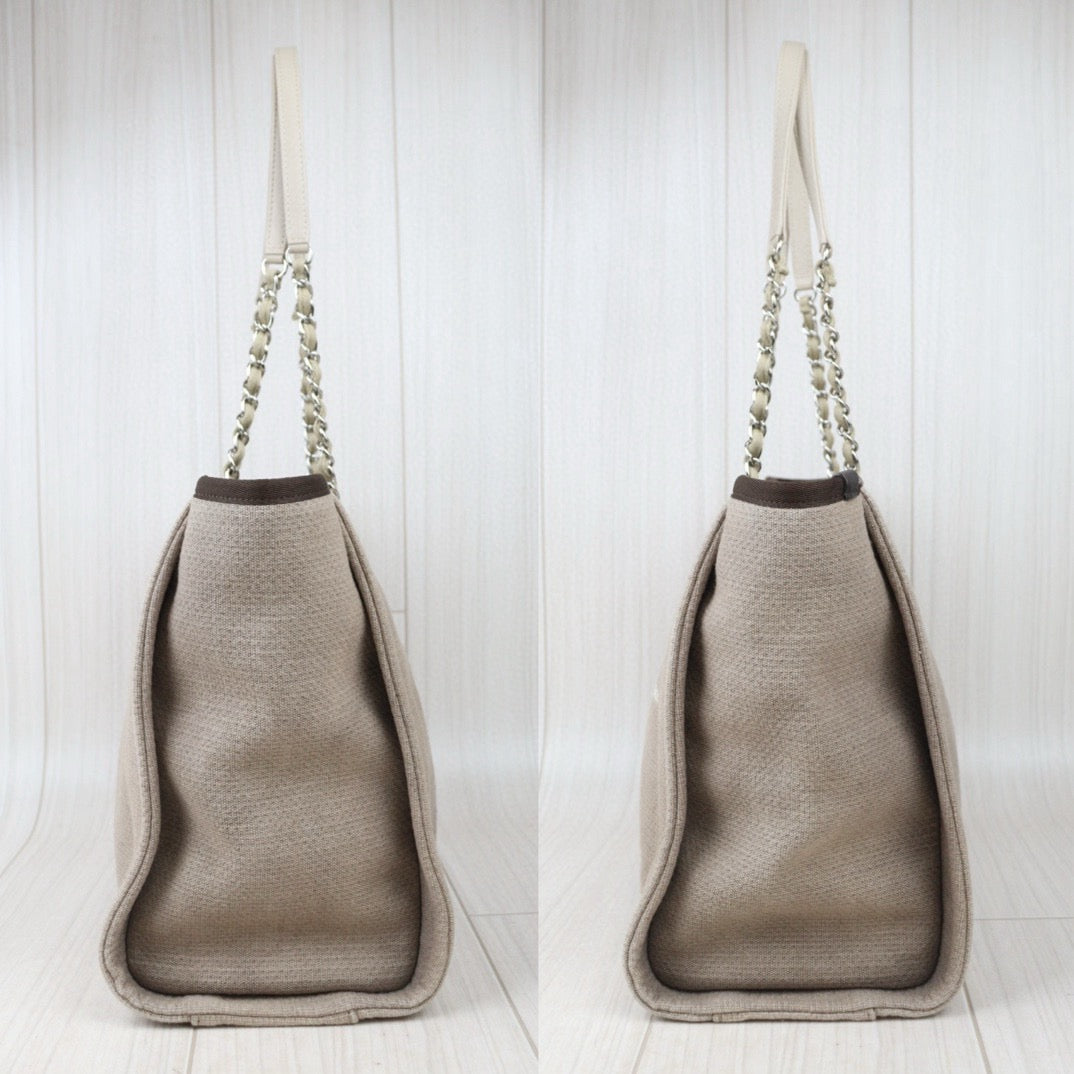 Good ( Rank AB) ｜ CHANEL Canvas Tote Bag Brown Beige  Made In 2012-2013 Year｜V24080606