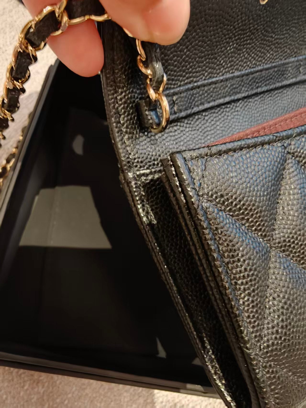 Include Entrupy Certificate of Authenticity｜CHANEL Caviar Skin Chain Shoulder Bag Black