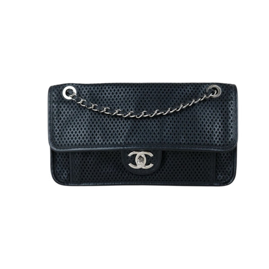 Include Entrupy Certificate of Authenticity｜Very Good ( Rank A)｜ CHANEL Caviar Skin Calf Leather Single Flap Perforated Shoulder Bag  Limited Edition Made in 2012-2013Year｜S26042510