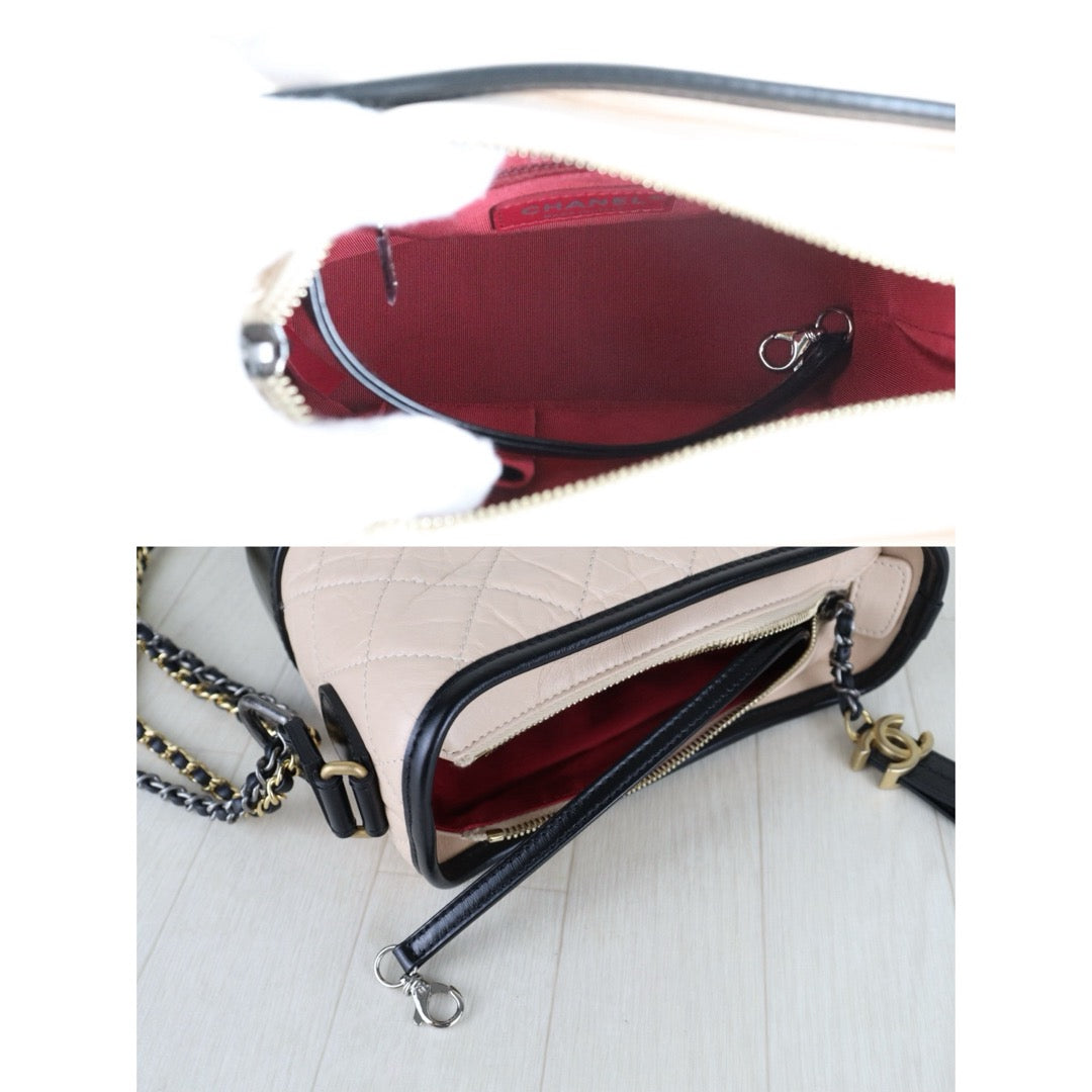 Include Entrupy Certificate of Authenticity｜Excellent（Rank SA）｜Full Set CHANEL PM Gabrielle Calf Leather Shoulder Bag Beige Made In 2018-2019Year｜S26060204