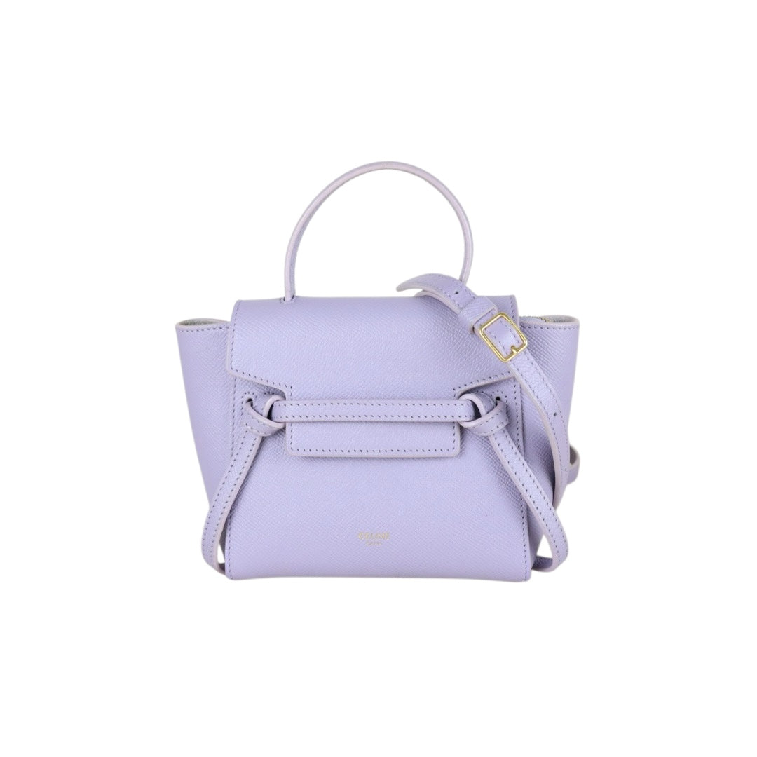 Very Good ( Rank A)｜CELINE Calf Leather Belt Pico Handbag Shoulder Bag Lilac｜S25112909