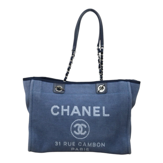 Good ( Rank AB)｜ CHANEL Canvas Tote Bag Blue  Made In 2012 Year｜P24092403