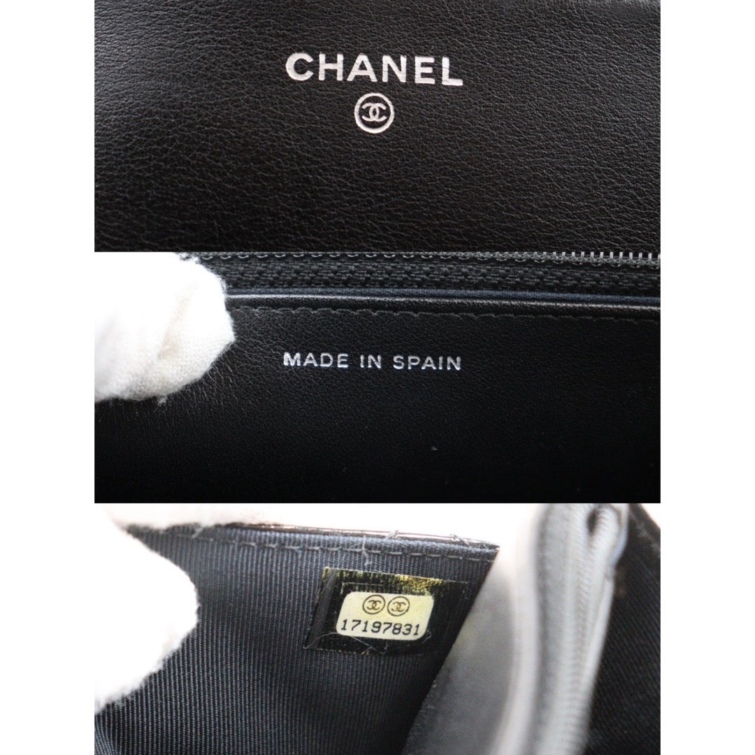 Rank A｜ CHANEL Enamel So Black Chain Wallet   ｜S24030408