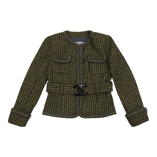 Very Good ( Rank A) ｜ CHANEL 17B Rayon Tweed Yellow Coat 34 size  ｜W25102106