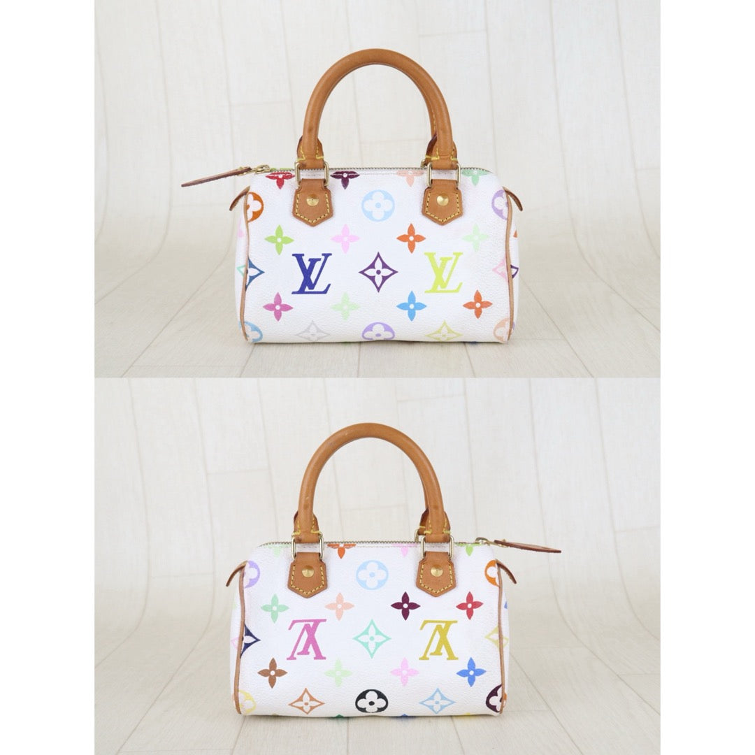 Include Entrupy Certificate of Authenticity｜Good ( Rank AB)｜ Louis Vuitton Takashi Murakam Multi Monogram Mini Speedy Handbag With Shoulder Strap  ｜S26012709