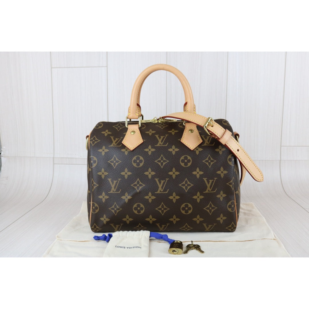 Include Entrupy Certificate of Authenticity｜Very Good ( Rank A)｜ Louis Vuitton Monogram Speedy 25 Hand Bag With Shoulder Strap ｜X26040820