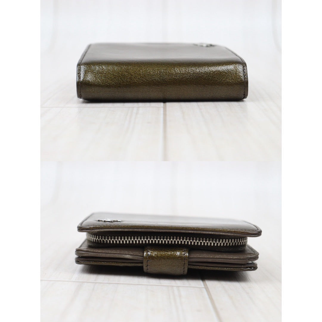 Rank AB｜Chanel  Calf Skin Wallet  Khaki Made in 2006-2008 Year｜V24071115