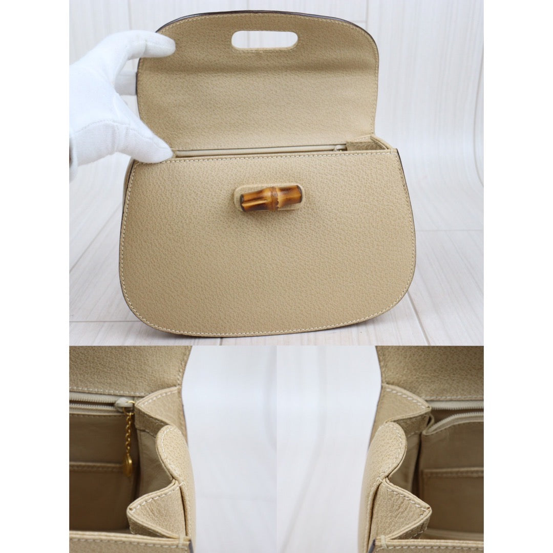 Rank A ｜ GUCCI Vintage Bamboo Hand Bag With Shoulder strap ｜24020123