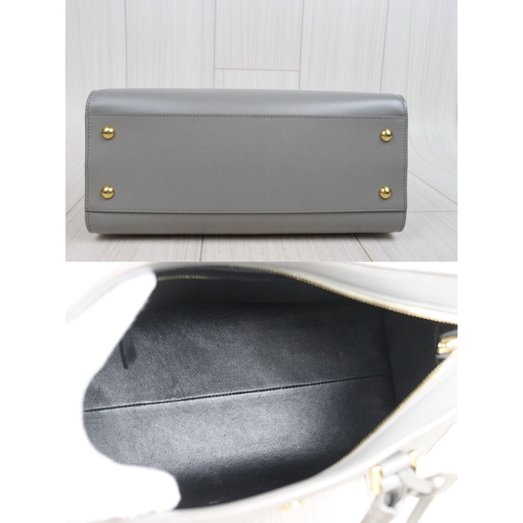 Very Good ( Rank A)｜  Saint Laurent YSL Skin Calf Leather cabas Hand Bag Grey ｜P25101304