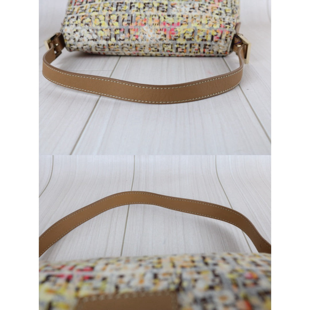 Include Entrupy Certificate of Authenticity｜Good ( Rank AB)｜ FENDI Zucca Mamma Baguette Floral Shoulder Bag Brown｜S26073108