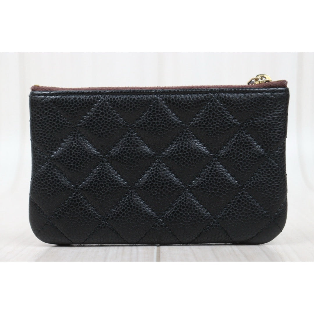 Very Good ( Rank A)｜CHANEL Caviar Skin Calf Leather Card Holder Black Made In 2013-2014Year｜S25110432