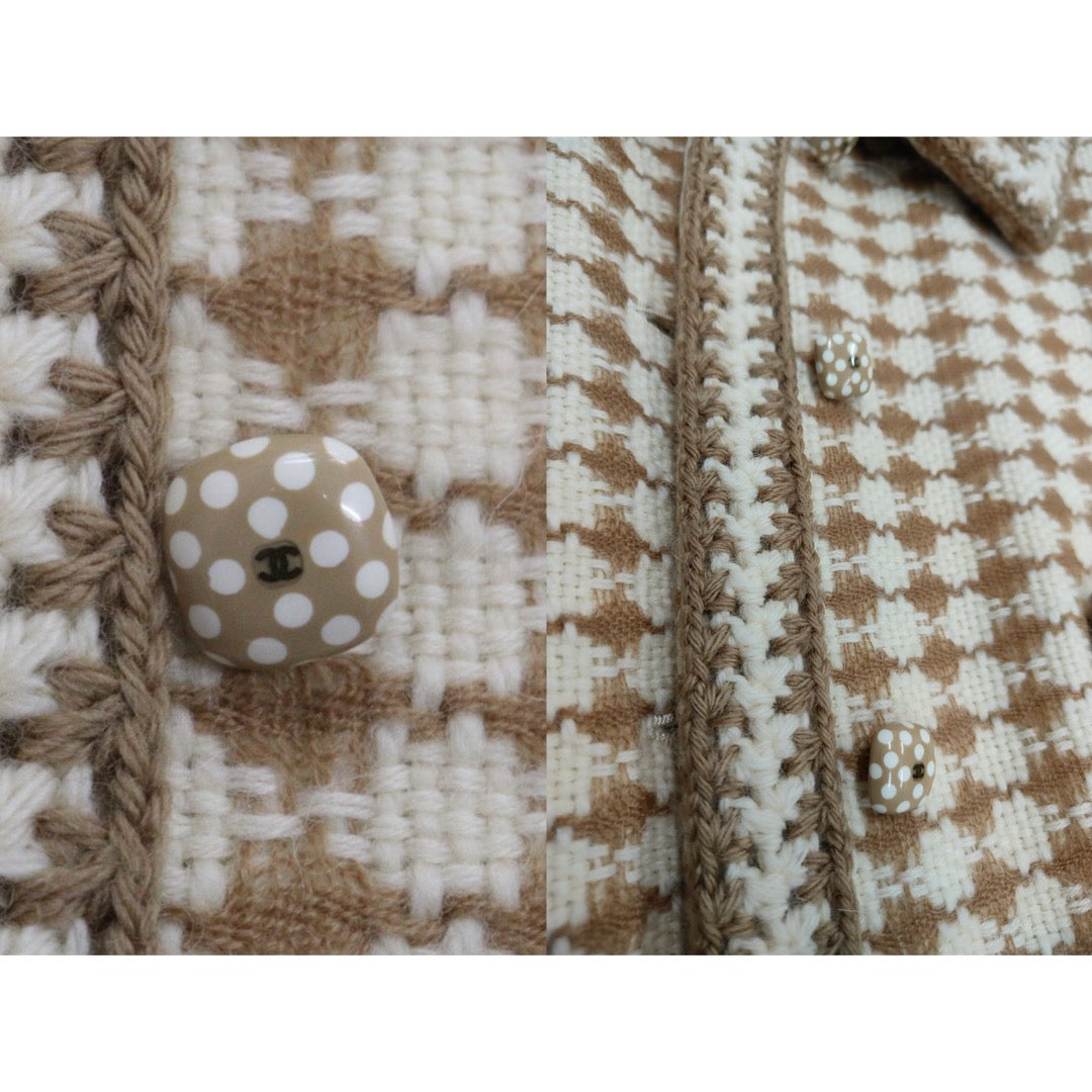 Very Good ( Rank A) ｜ CHANEL 00A Wool Houndstooth Coat 40 size  ｜W25102107