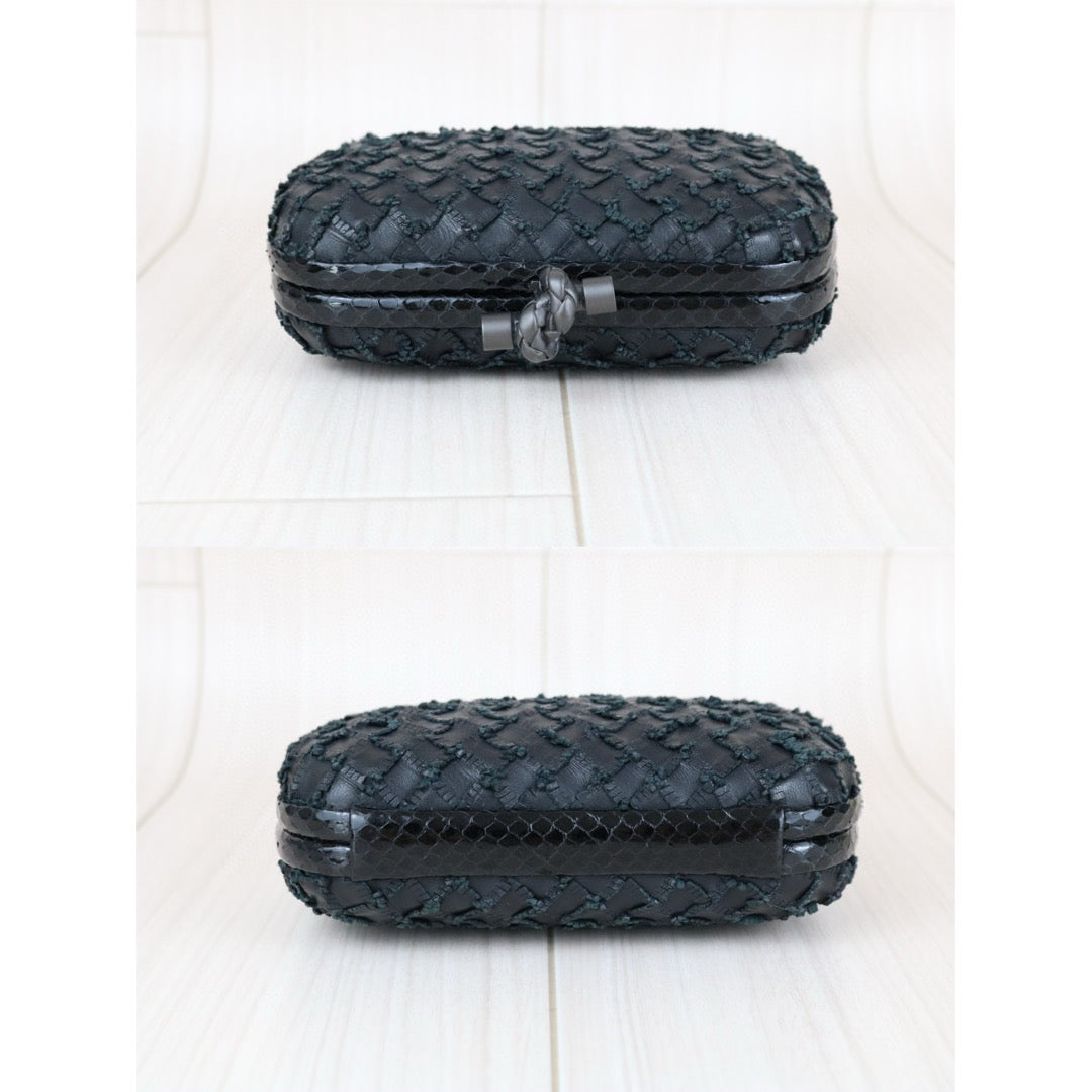 Very Good ( Rank A)｜  Bottega Veneta  Snakeskin Braid Knot Clutch Bag ｜X25042313