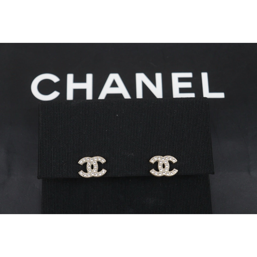 Very Good ( Rank A) ｜ CHANEL 06P Coco Mark  Rhinestone Earrings Made In 2006Year ｜V26010913