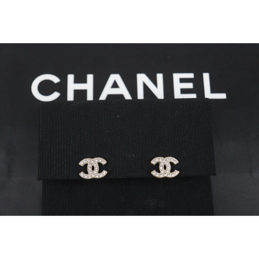 Very Good ( Rank A) ｜ CHANEL 06P Coco Mark  Rhinestone Earrings Made In 2006Year ｜V26010913