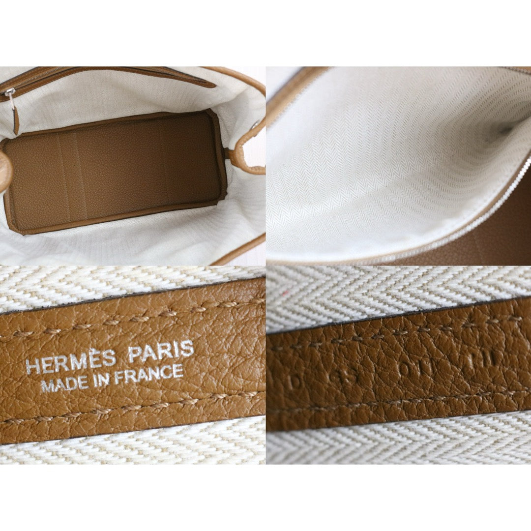 Very Good ( Rank A) ｜ HERMES Garden Party TPM Taurillon Brown Handbag ◽︎D Stamp Made in 2000 Year ｜B25011004