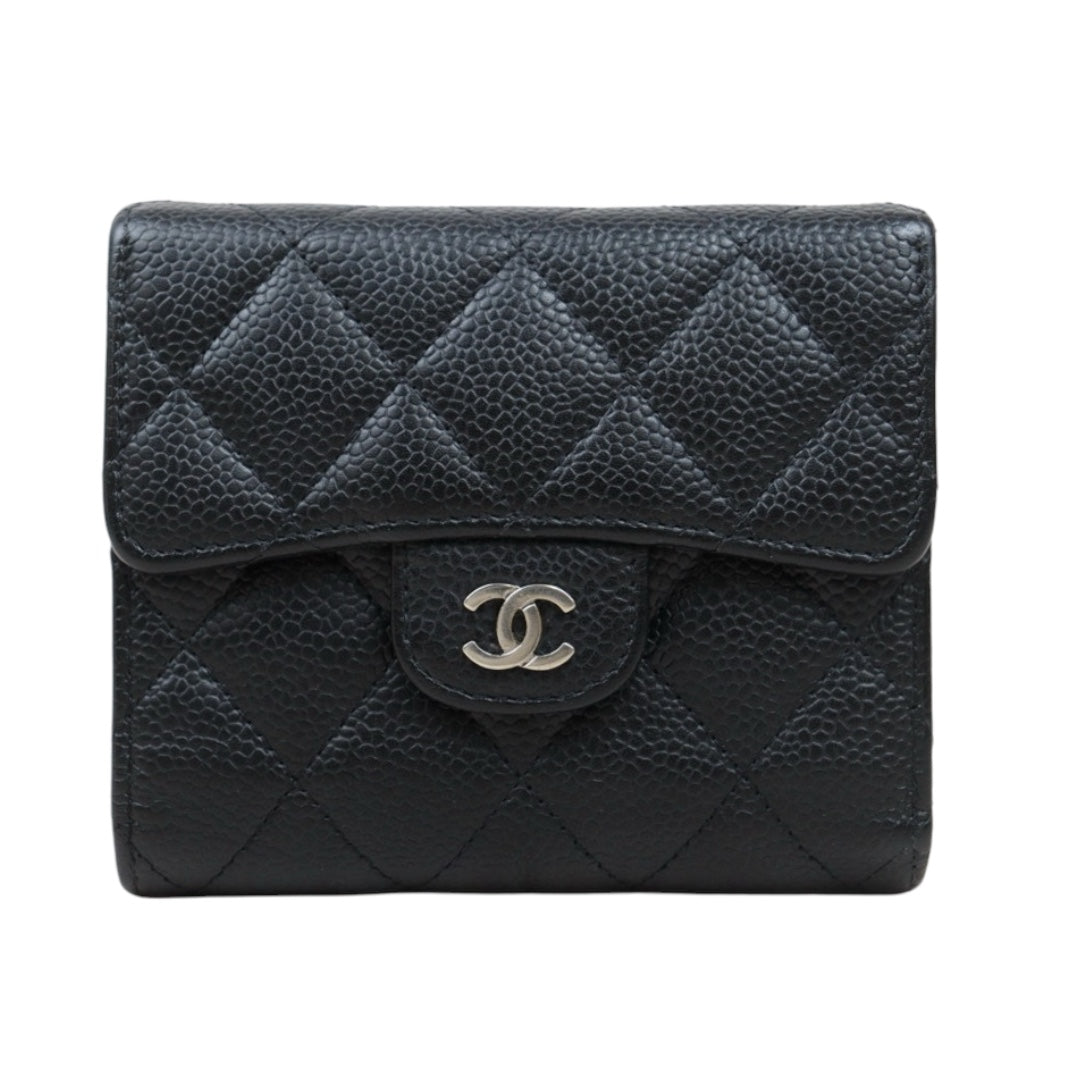 Good ( Rank AB)｜CHANEL Caviar Skin Leather Calf Leather  Wallet Black Made In 2018 Year｜S25021020