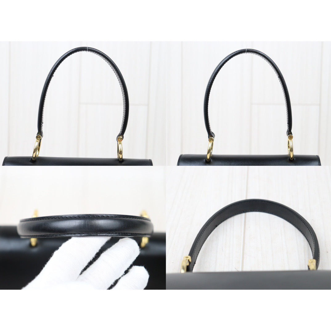 Rank A｜ CELINE Vintage Box Calf Leather Hand  Bag Black｜24060305