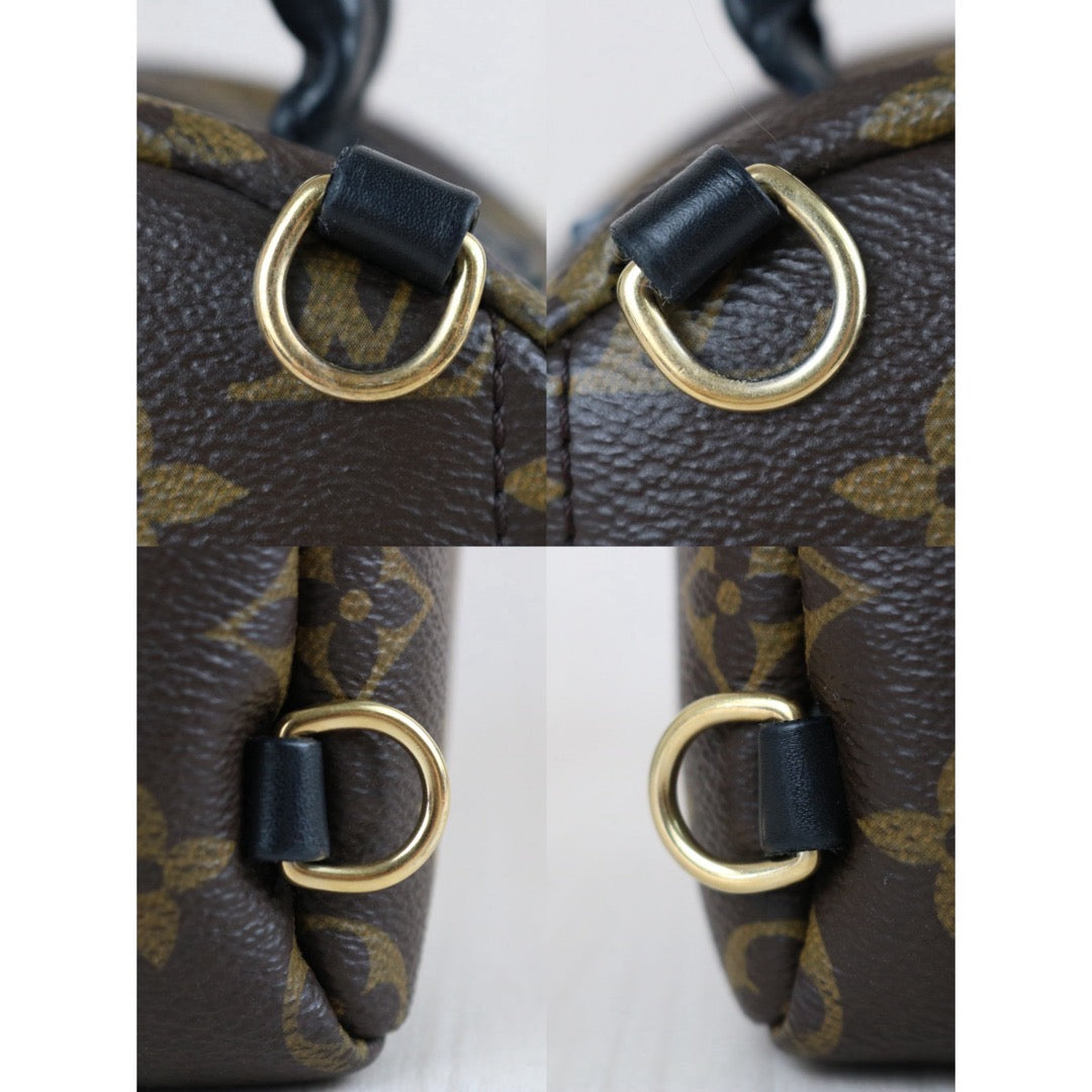Include Entrupy Certificate of Authenticity｜Good ( Rank AB)｜  Louis Vuitton Monogram Coated Canvas Mini Palm Springs Backpack｜X26052602
