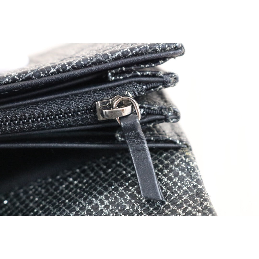 Excellent（Rank SA）｜CHANEL 2013 Earth Series Limited Edition Black Long Wallet Made In 2014 Year｜X25060309