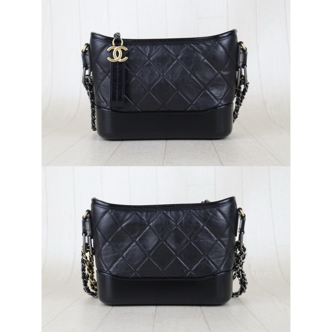 Include Entrupy Certificate of Authenticity｜Very Good ( Rank A) ｜CHANEL PM Gabrielle Calf Leather Shoulder Bag Black Made In 2020-2021Year｜S26062513