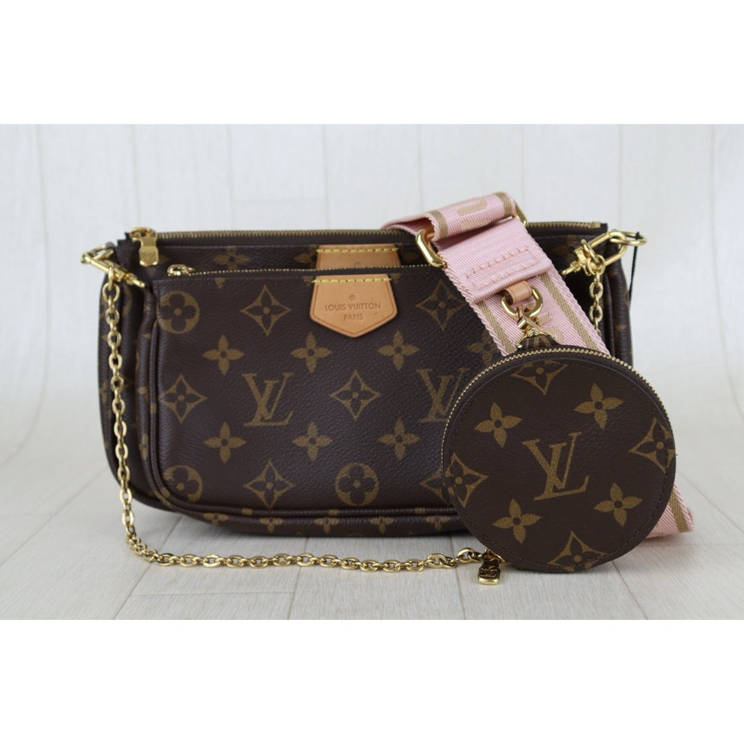Include Entrupy Certificate of Authenticity｜Very Good ( Rank A) ｜ Louis Vuitton Monogram Multi Pochette Accessoire Rose Clair｜S26090721