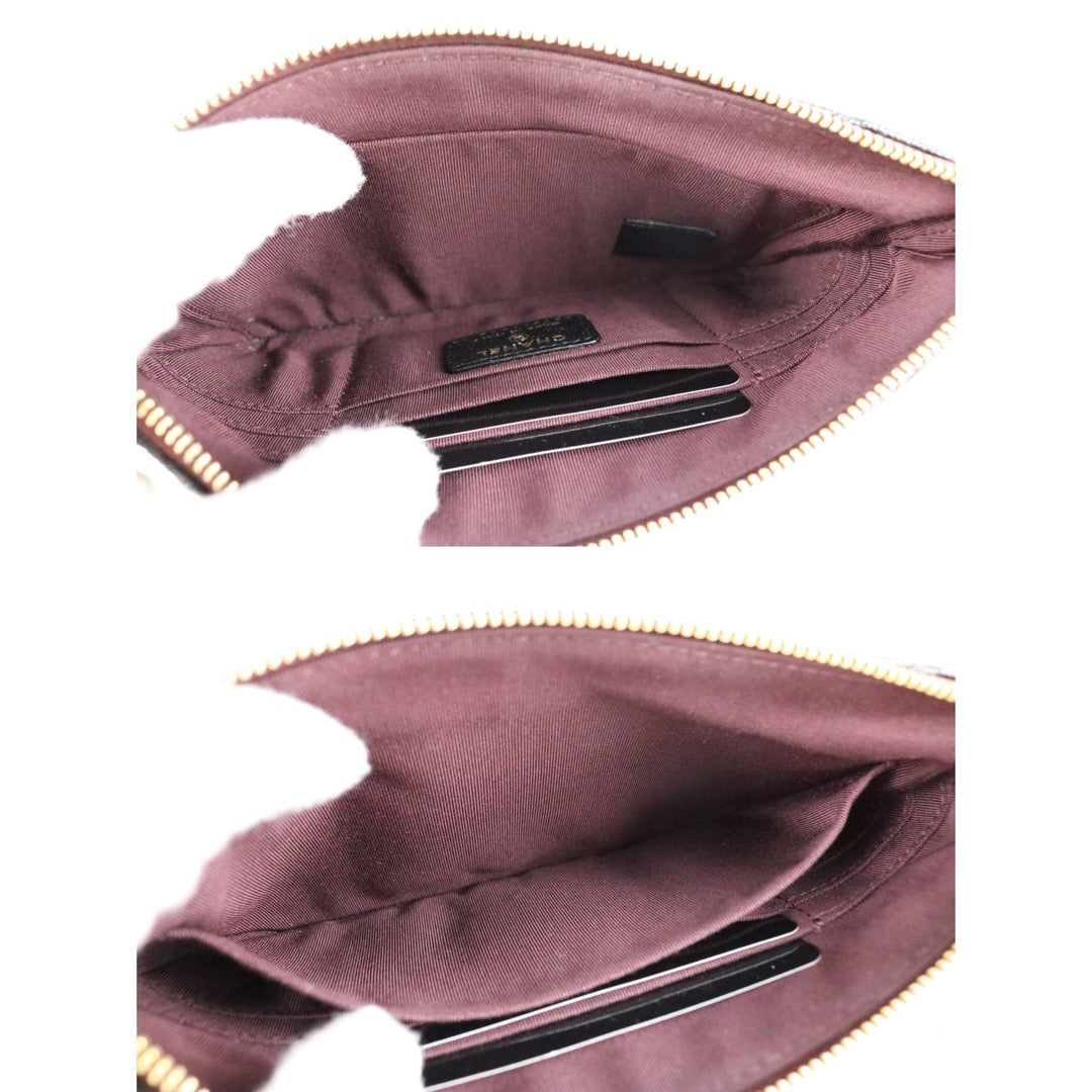 Excellent（Rank SA）｜CHANEL Caviar Skin Calf Leather Card Holder Black Made In 2021~2022 Year｜X25082403