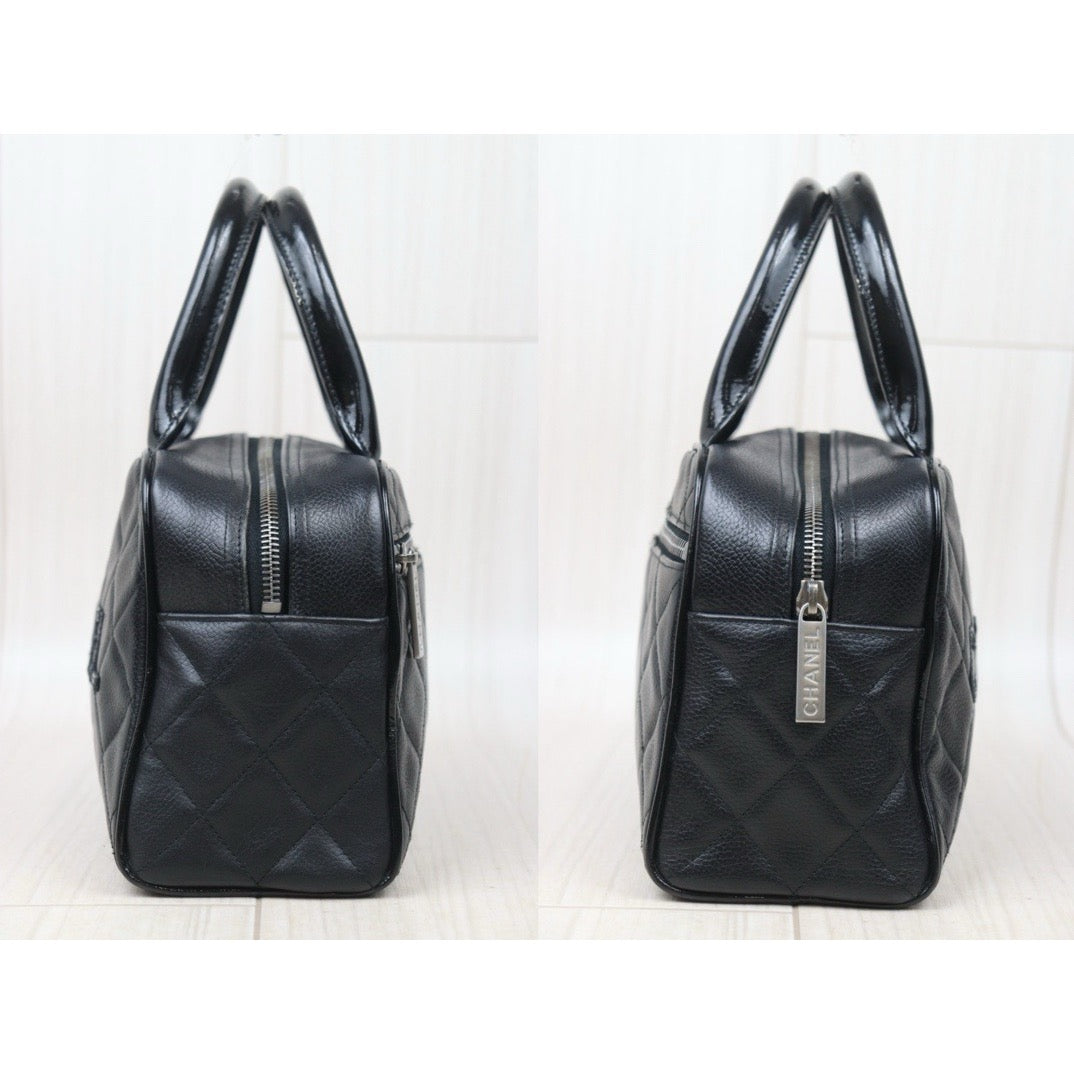 Very Good ( Rank A) ｜CHANEL Calf Skin Bowling Bag Hand Bag Made In 2000～2002Year｜P24092405